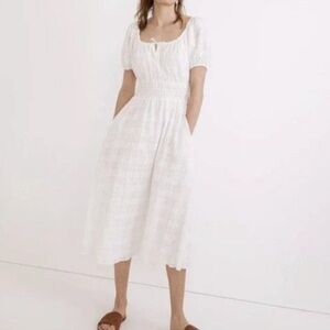 Madewell Sophia Midi Dress, White, Size Small